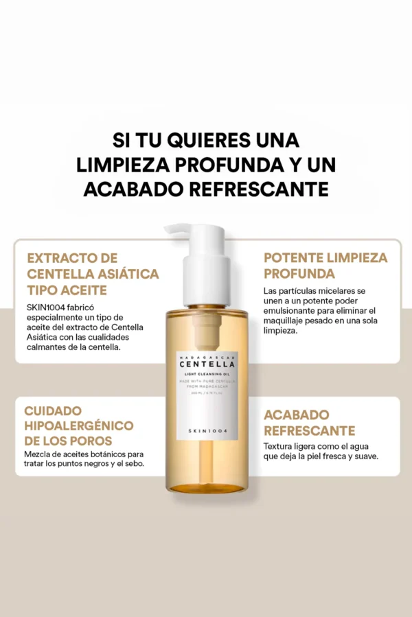 Limpiador Skin1004 - Aceite limpiador Madagascar Centella Light Cleansing Oil - Imagen 4